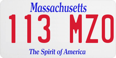 MA license plate 113MZ0