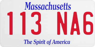 MA license plate 113NA6