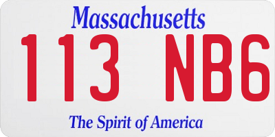 MA license plate 113NB6