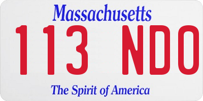 MA license plate 113ND0