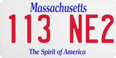 MA license plate 113NE2