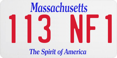 MA license plate 113NF1