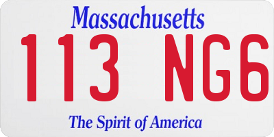 MA license plate 113NG6
