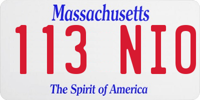 MA license plate 113NI0