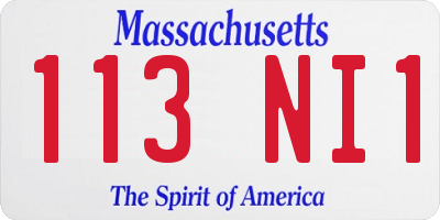 MA license plate 113NI1