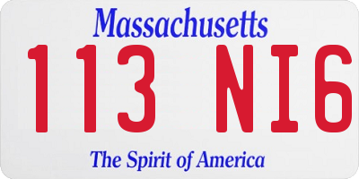MA license plate 113NI6
