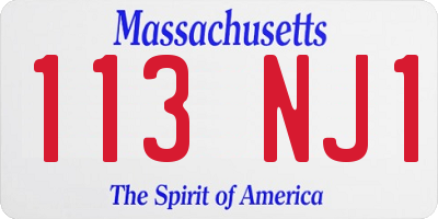 MA license plate 113NJ1