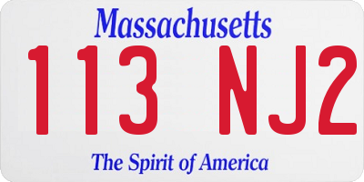 MA license plate 113NJ2
