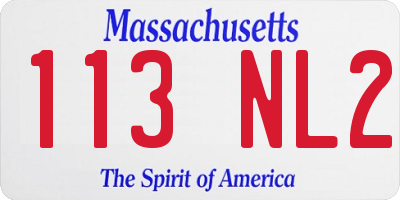 MA license plate 113NL2