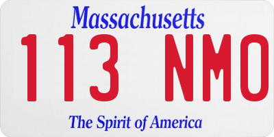 MA license plate 113NM0