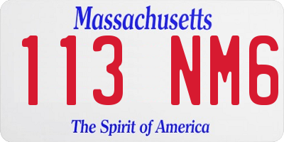 MA license plate 113NM6