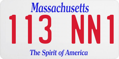 MA license plate 113NN1