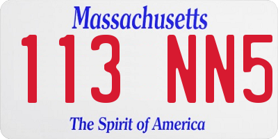 MA license plate 113NN5