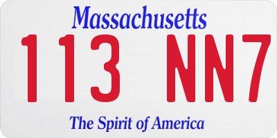 MA license plate 113NN7