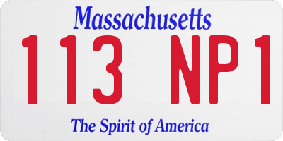 MA license plate 113NP1
