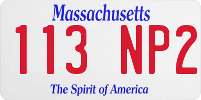 MA license plate 113NP2