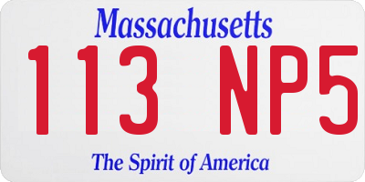 MA license plate 113NP5