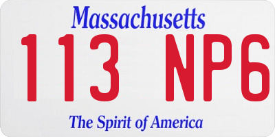MA license plate 113NP6