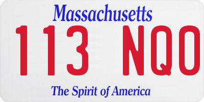 MA license plate 113NQ0