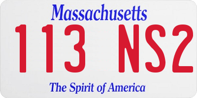 MA license plate 113NS2
