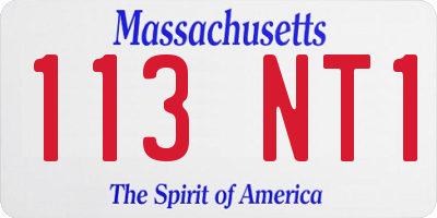 MA license plate 113NT1