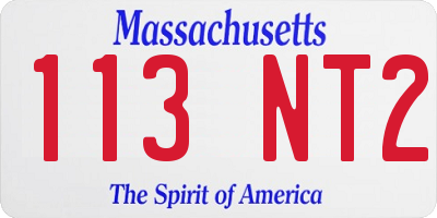 MA license plate 113NT2