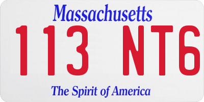 MA license plate 113NT6