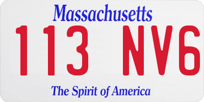 MA license plate 113NV6