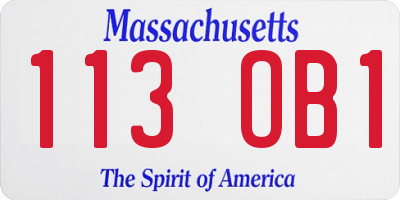 MA license plate 113OB1