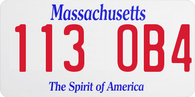 MA license plate 113OB4