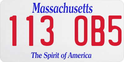 MA license plate 113OB5