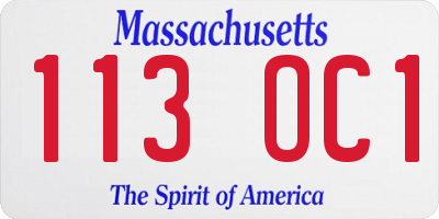 MA license plate 113OC1