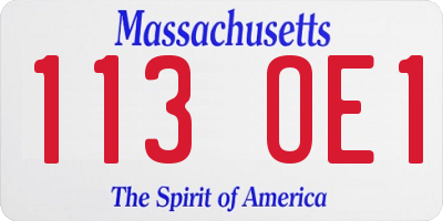 MA license plate 113OE1