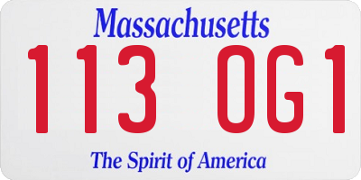 MA license plate 113OG1