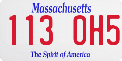 MA license plate 113OH5