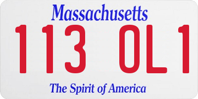 MA license plate 113OL1