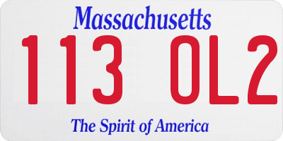 MA license plate 113OL2