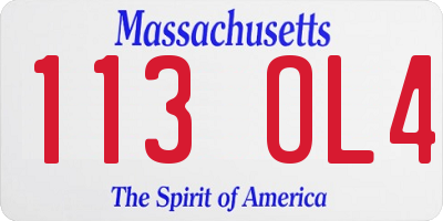 MA license plate 113OL4