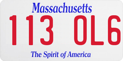 MA license plate 113OL6