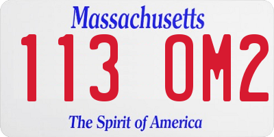 MA license plate 113OM2