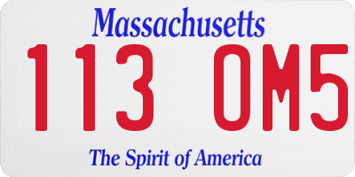 MA license plate 113OM5