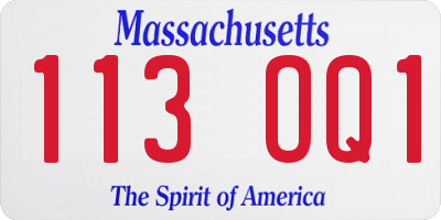MA license plate 113OQ1