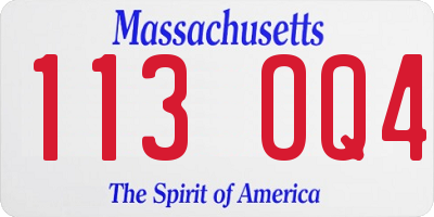 MA license plate 113OQ4
