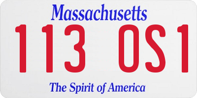 MA license plate 113OS1