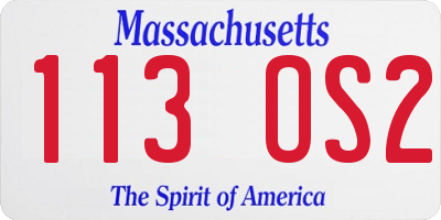 MA license plate 113OS2