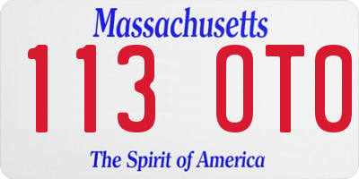 MA license plate 113OT0