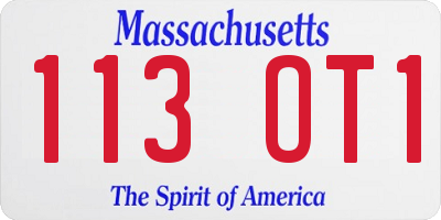 MA license plate 113OT1