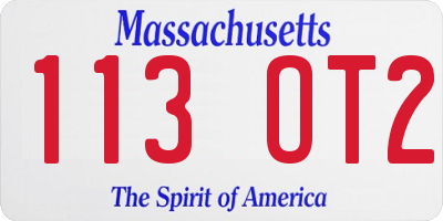 MA license plate 113OT2