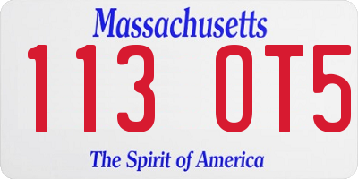 MA license plate 113OT5