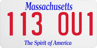 MA license plate 113OU1